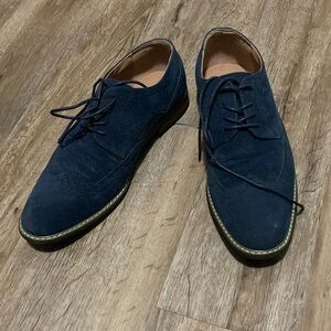 Blue suade shoes. Worn once for a wedding